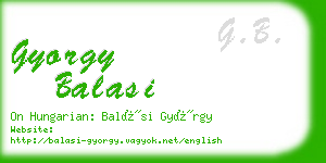 gyorgy balasi business card